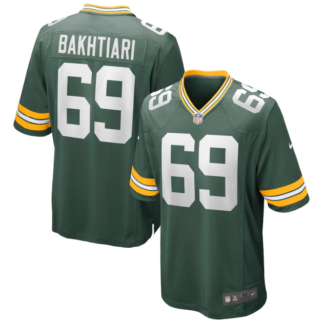 mens nike david bakhtiari green green bay packers game jersey